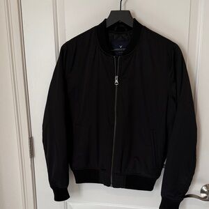 American Eagle Black Bomber Jacket Size S